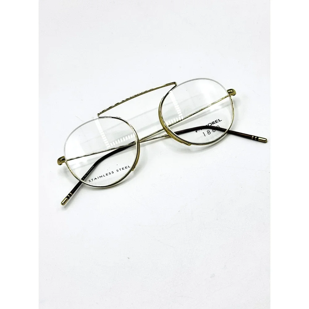 Morel 1880 Eyeglasses Frames Arsene 60122M-DM12 Gold Semi-Rimless 52-19-145
